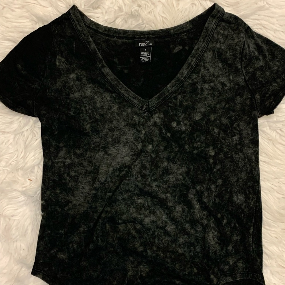 bleached gray tshirt vneck